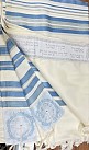 100% Wool Tallit -Bnei Or - Light Blue Stripes 45