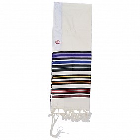 Wool Tallit - Multicoloured Stripes