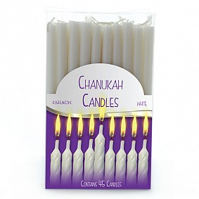 Chanuka Candles - White