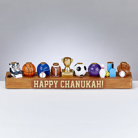 Sports Menorah - hand painted Resin