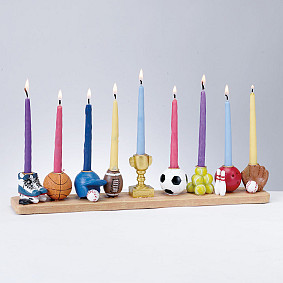 Sports Menorah - hand painted Resin