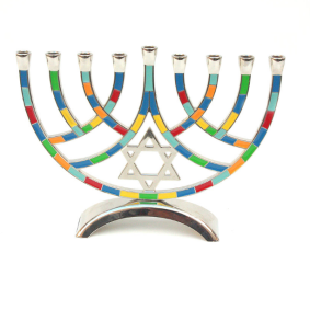 Metal Pieces Menorah - Multicoloured