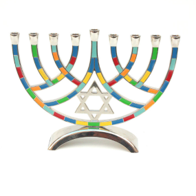 Metal Pieces Menorah - Multicoloured