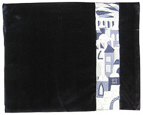 Navy Velvet Tallit Bag embroidery of 