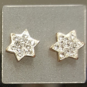 White Sudded Magen David Earings