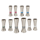 Hammered cone candlesticks with coloured design