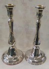 Large Silver Coated Candlesticks 