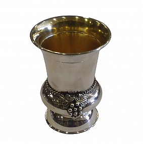 Sterling Silver Kiddush Cup - Grapes