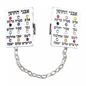 Nickel Tallit Clips with coloured stones