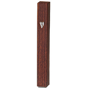 Plastic wooden look Mezuzah Case 10cm scroll