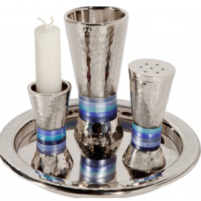 Emanuel Havdalah Set - Blue Rings