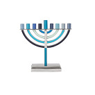 Emanuel Menorah - blue 20cm high