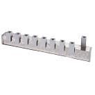 Emanuel Hammered Menorah - silver squares