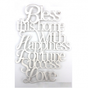 Laser cut home blessing English - silver 
