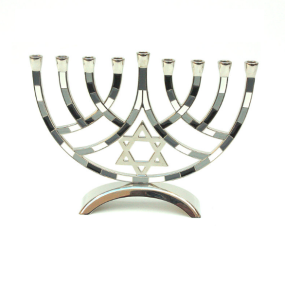 Metal Pieces Menorah - Grey/Black