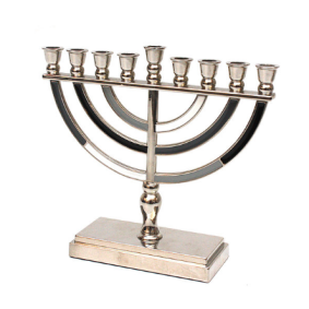 Metal Menorah - Grey/Black