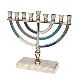 Metal Menorah - Blue