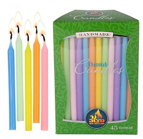 Ner Mitzvah pastel coloured Chanukah Candles