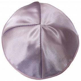 Light Purple Kippah with four sections and pale pink trim