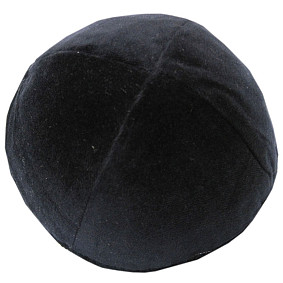 Navy Velvet Kippah with four sections