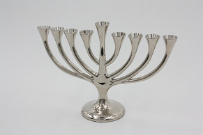 Nickel Plated Chanukiah - Tree  