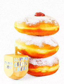 5 pack chanukah cards - doughnuts