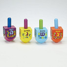 Wooden coloured dreidel - small