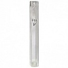 Plastic Transparent Mezuza Case 10cm Silver Shin