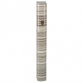 Aluminium Mezuza Case Grey printed stripes 10cm