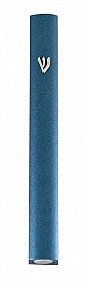 Blue Metallic Mezuza Case 10cm
