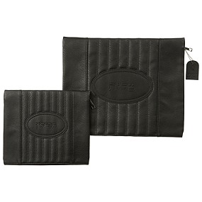 Black leather-like Tallit/Tefillin bag Set