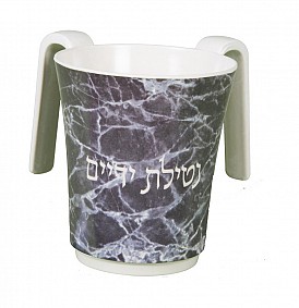 Melamine Washing Cup with dark marble motif