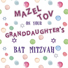 On your Granddaughter's Bat Mitzvah Card