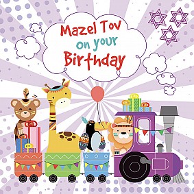 Mazel Tov on your birthday (animal train)