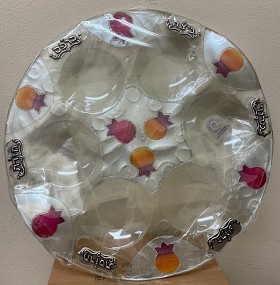 Pomegranate Seder Plate (orange/purple)