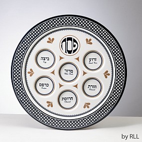 Melamine Seder Plate Black/white