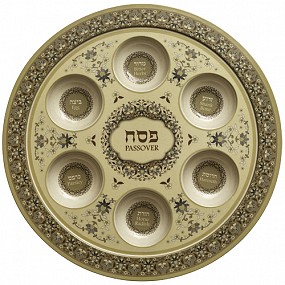 Bamboo Passover Plate Beige 35cm