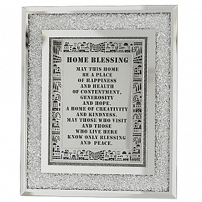 English Home Blessing - Glass Frame with decorative stones