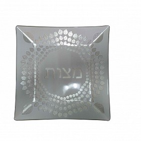 Glass Matzah Plate - Pebbles
