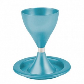 Modern Kiddush Cup - turquoise