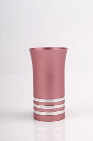 Agayof Kiddush Cup - pink - with rings  