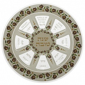 Glass Rosh Hashana  Plate 