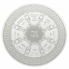 Elegant Glass Rosh Hashana  Plate