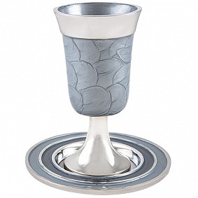 Kiddush Cup on foot with saucer