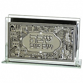 Glass Match box holder with plaque