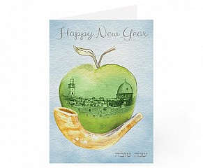Happy New Year Pack of 5 Cards (green apple)
