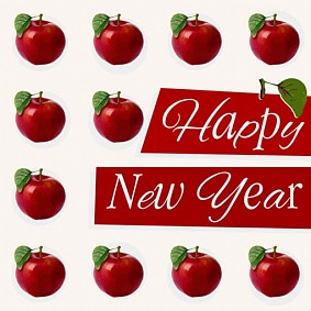 Happy New Year Card (apples)