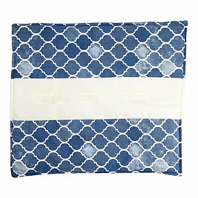 Fabric Hot Plate Cover Blue and White