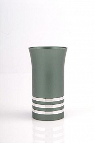 Agayof Kiddush Cup - olive green - with rings  