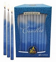 Handmade Chanukah Candles - blue and white